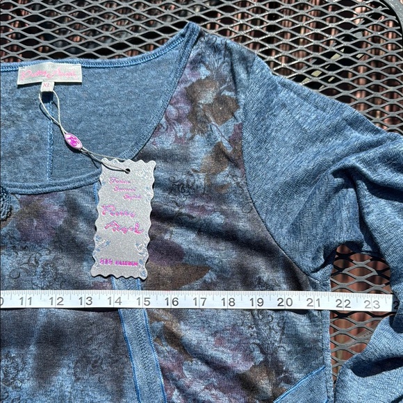 Pretty Angel Blue Floral Scoop Neck Embellished Tunic - Picture 4 of 10